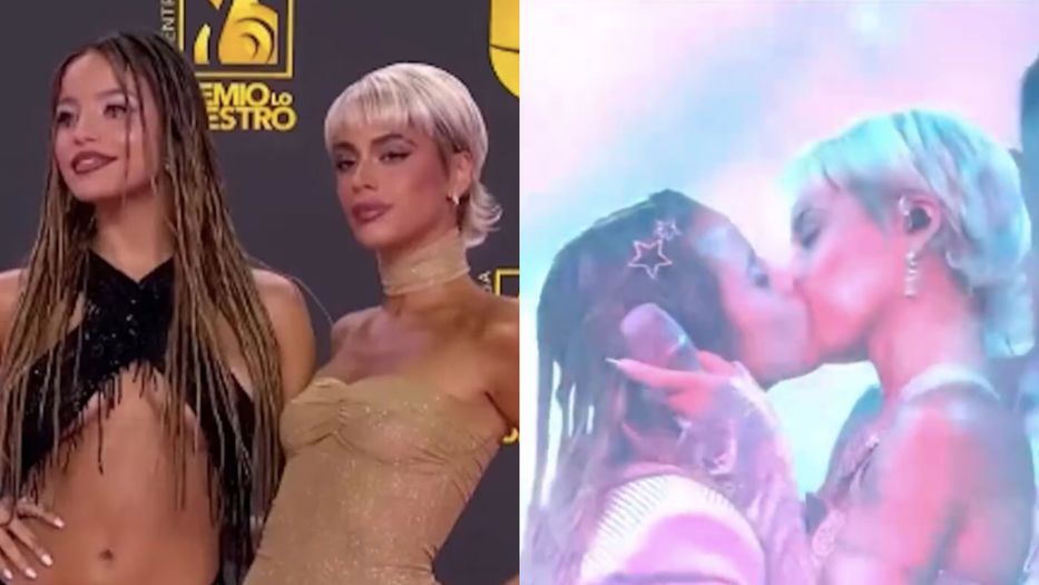 Tini y Emilia se dan un tremendo beso en Premios Lo Nuestro