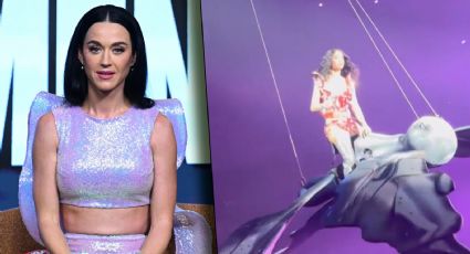 Katy Perry casi se cae, otra vez.